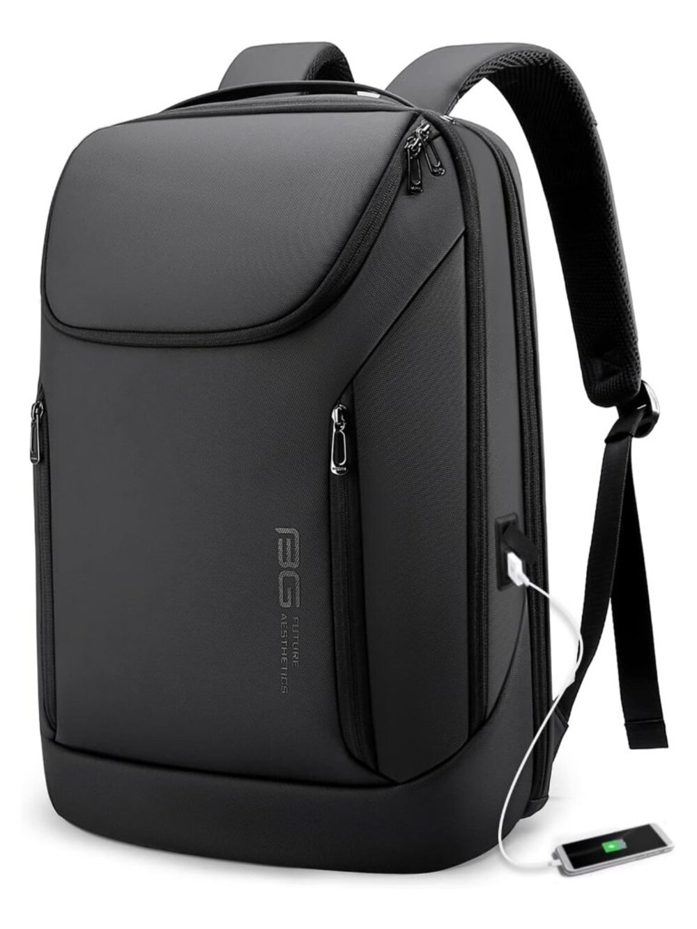 Waterproof Laptop Backpack with USB Charging Port, 15.6 Inch, Business Travel,